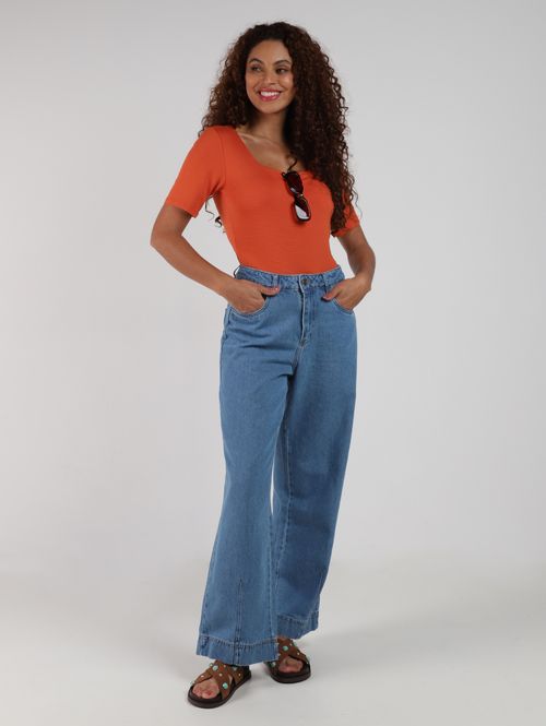 Blusa Decote Quadrado  Lunender Feminina LARANJA