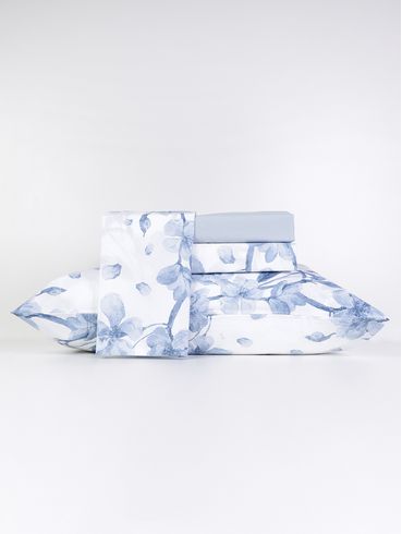 Jogo de Lençol Queen Duplo Elegance 200 Fios Teka AZUL