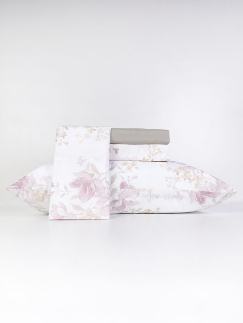 Jogo de Lençol Queen Duplo Elegance 200 Fios Teka BEGE