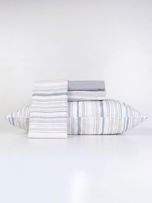 Jogo de Lençol Queen Duplo Elegance 200 Fios Teka CINZA