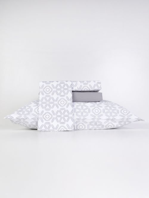 Jogo de Lençol King Duplo Florença 180 Fios Teka CINZA