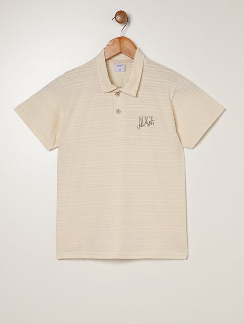 Polo Manga Curta Vels Juvenil Para Menino - BEGE