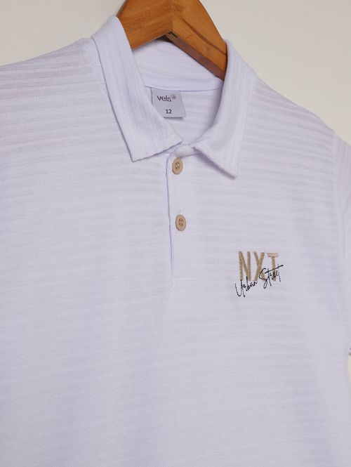 Polo Manga Curta Vels Juvenil Para Menino - BRANCO