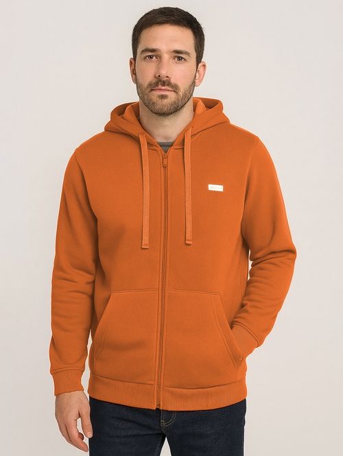 Jaqueta Moletom Com Capuz Masculina LARANJA
