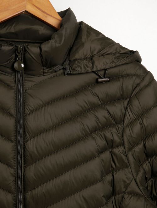 Jaqueta Parka com Capuz Plus Size Feminino VERDE