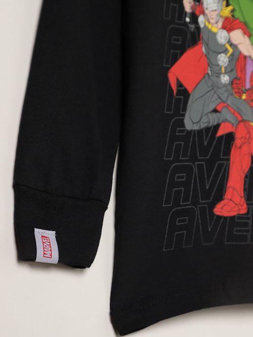 Camiseta Manga Longa Infantil Para Menino - PRETO