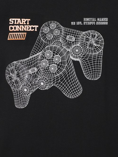 Camiseta Manga Curta Juvenil Para Menino - PRETO