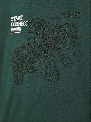 Camiseta Manga Curta Juvenil Para Menino - VERDE