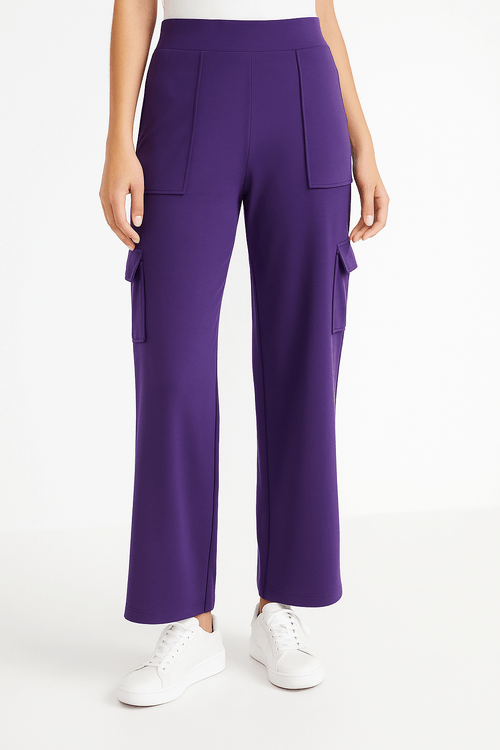 Calça Moletinho Wide Leg Feminina ROXO