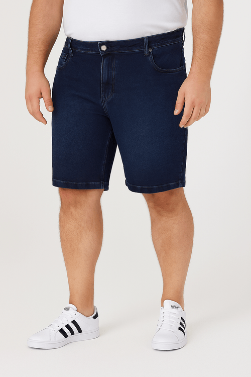 Bermuda Jeans Plus Size Masculino AZUL