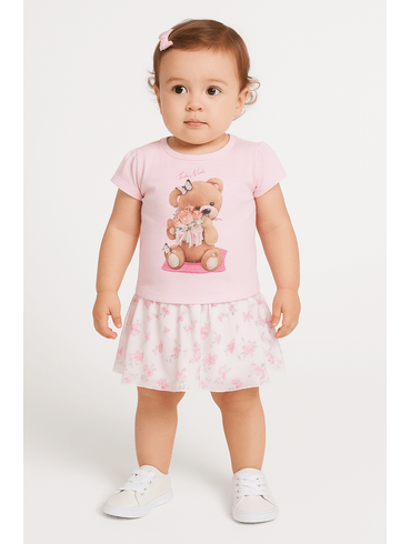 Conjunto Curto Infanti Para Bebê- ROSA