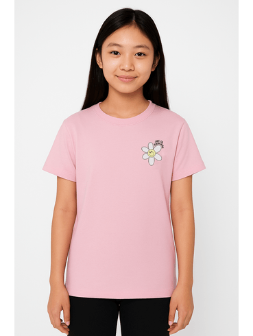 Blusa Manga Curta Juvenil Para Menina - ROSA